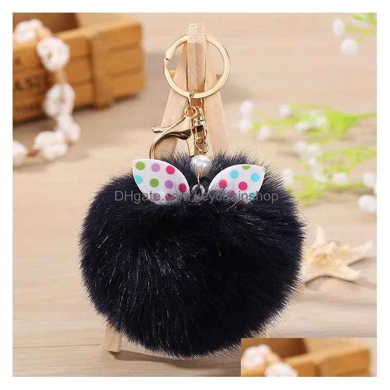 ladies cute fur ball key chain bowknot fur ball bag key chain pendant dmkr358 mix order key rings