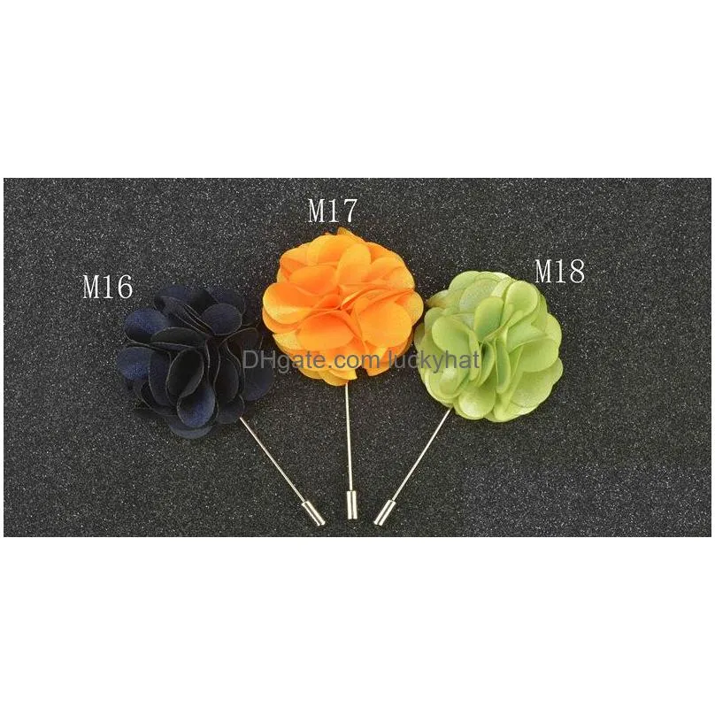 fashion men suits plugin long brooch handmade boutonniere stick pin mens accessories color butyl cloth corsage