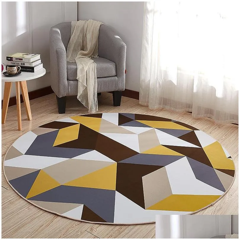 round carpet rug door mat modern carpets for living room area bedroom antislip floor tapete home textile