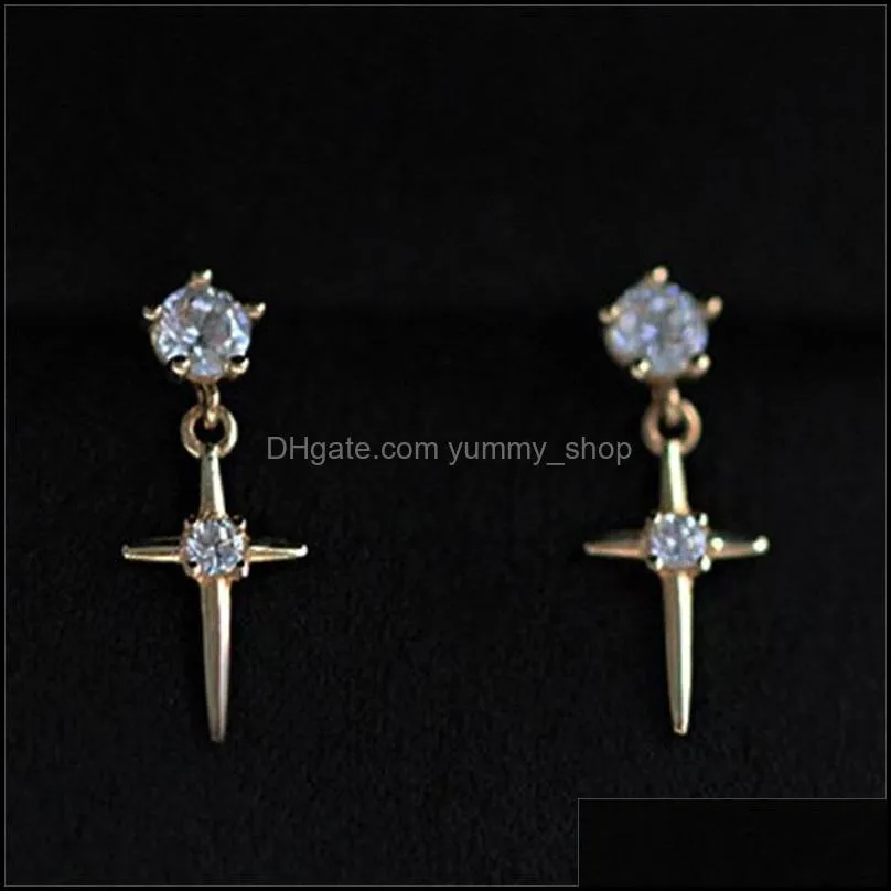 fashion charm mothers diamond earrings selling girls cross in 2021 wholesale of european and american jewelry 849 r2