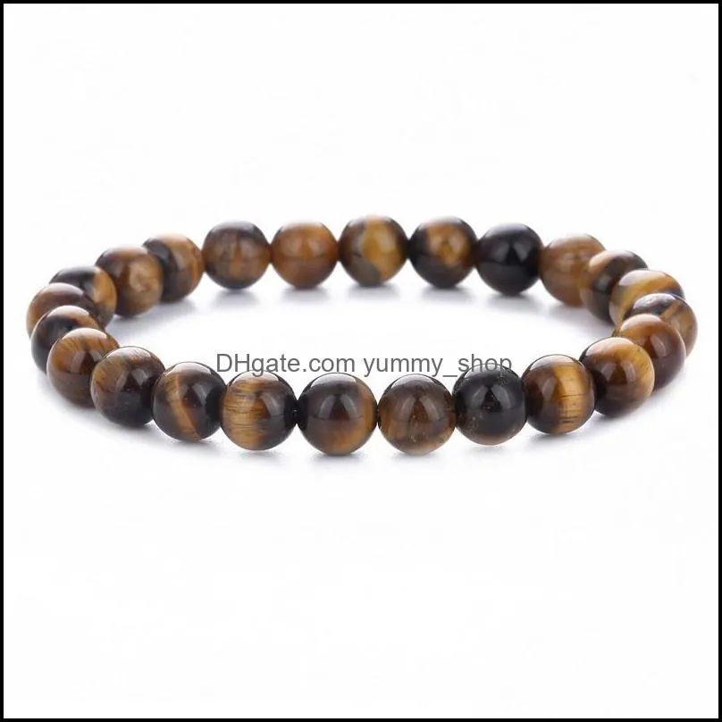 8mm fashion brand natural stone healing crystal stretch beaded bracelet women men handmade precious gemstone round bracelets jewelry 581