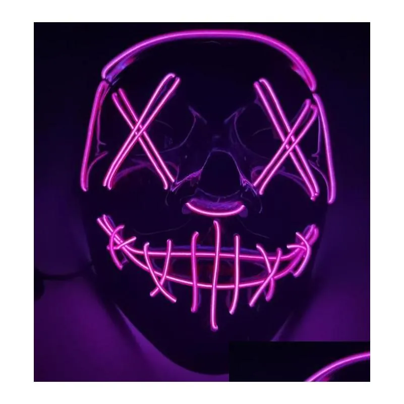 blue red purple halloween mask led light up funny masks the purge election year great festival cosplay costume supplies party mask