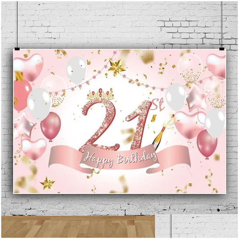 party decoration 30th 40th 50th 60th happy birthday backdrop banner black and gold glitter poster for men women decorationsparty