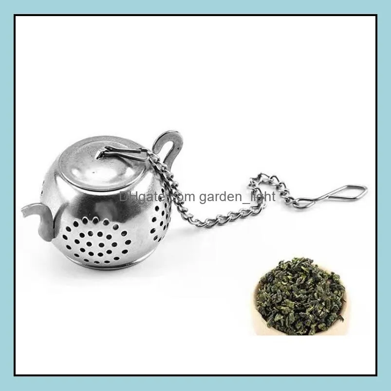 mini tea infuser 3.5cm teapot shaped tea strainer 304 stainless steel safely herbal filter reuseable kitchen accessories