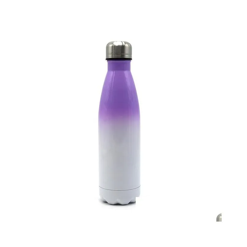 diy sublimation 17oz cola bottle with gradient color 500ml stainless steel cola shaped water bottles double walled insulated flasks
