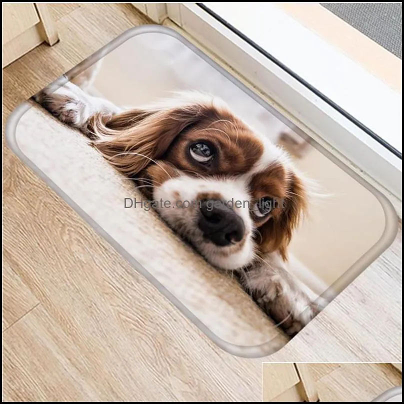 flannel cute pet dog entrance doormat nonslip living room bathroom kitchen carpet 40x60cm rugs for kids bedroom carpets mat