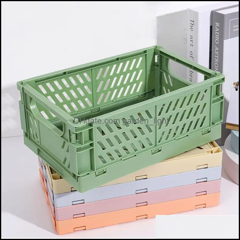5 color organizing storage baskets case folding student desktop basket tape stationery plastic foldable container storage box