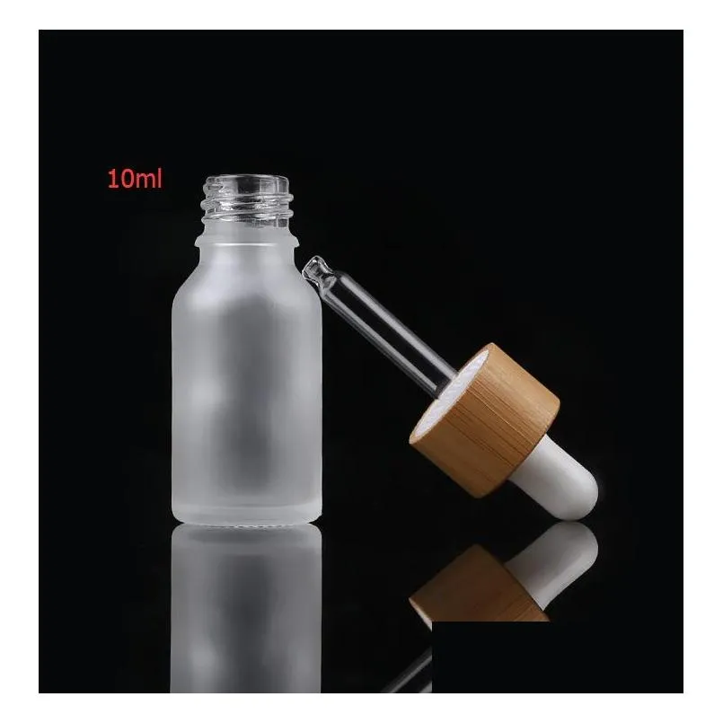 15ml 20ml bamboo cap frosted glass dropper bottle liquid reagent pipette bottles eye aromatherapy essential oils perfumes