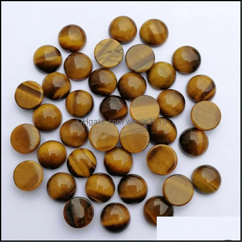 12mm flat back quartz loose natural stone round cabochons chakras beads for jewelry making healing crystal wholesale