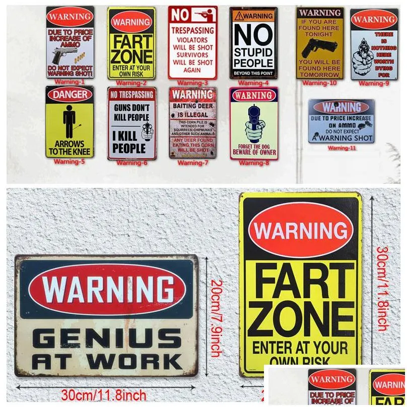 12 styles warning tin painting toilet kitchen decor poster bar pub cafe warning retro metal sign home restaurant vintage tin sign tqq