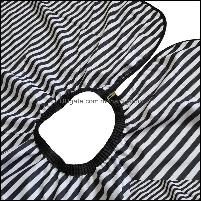 black white stripes hairdresser apron haircut cape party supplies polyester pongee hair salon shop barber capes aprons hairdressers gown