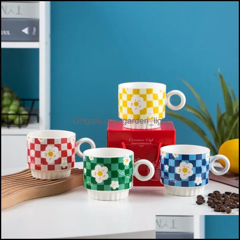 260ml mug couple ceramic cups girl cute water cup with lid creative breakfast cup home coffee cup