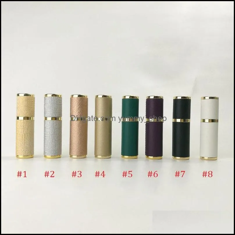 exquisite leather 5ml mini portable refillable perfume atomizer spray bottles empty bottles cosmetic containers bottles glass inner