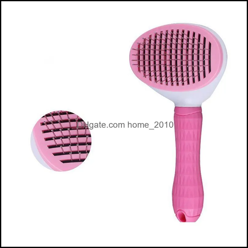 hair removal comb dog grooming brush stainless steel cats combs automatic nonslip brushs for cats cleaning supplies