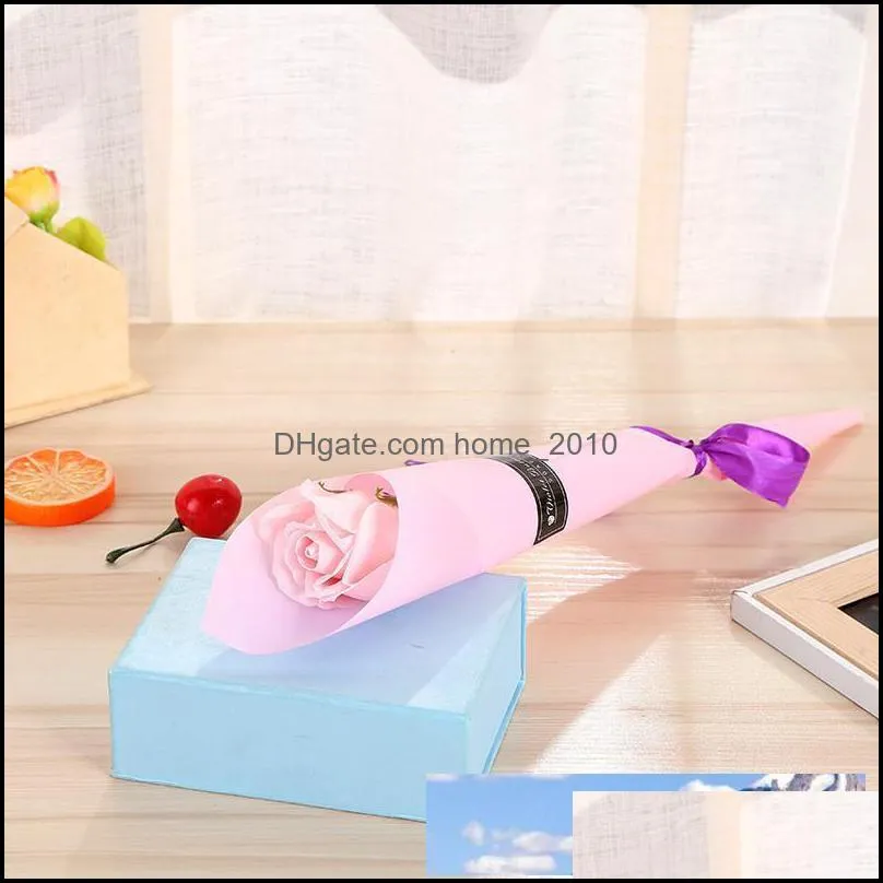 wholesale single color paper soap flower creative simulation rose soap flower valentine s day 