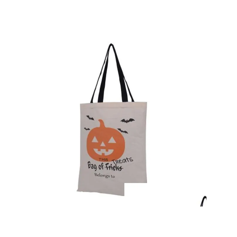 6 styles large halloween tote bags party canvas trick or treat handbag creative festival spider candy gift bag for kids ft09