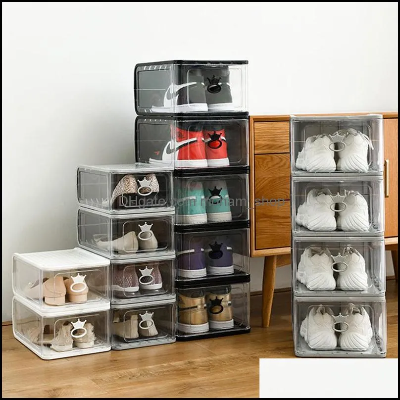 detachable transparent thickened plastic clear shoe box stackable combination shoes container boxes organizer bins storage dustproof cabinet