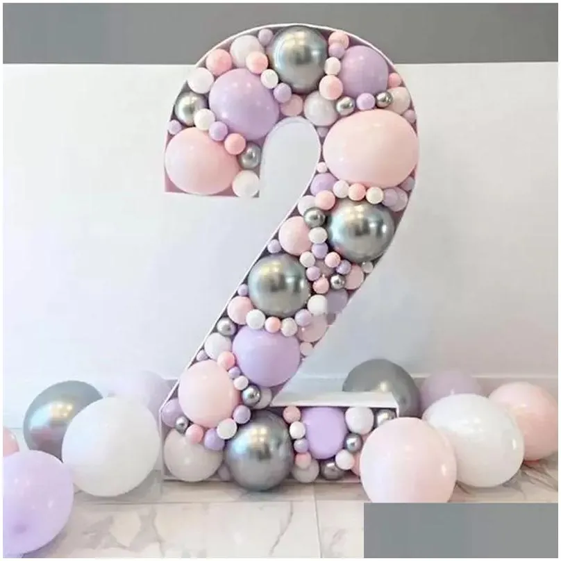 party decoration 73cm big number frame stand balloon filling box diy baby shower jungle birthday letter 1 2 3 mosaic anniversary new