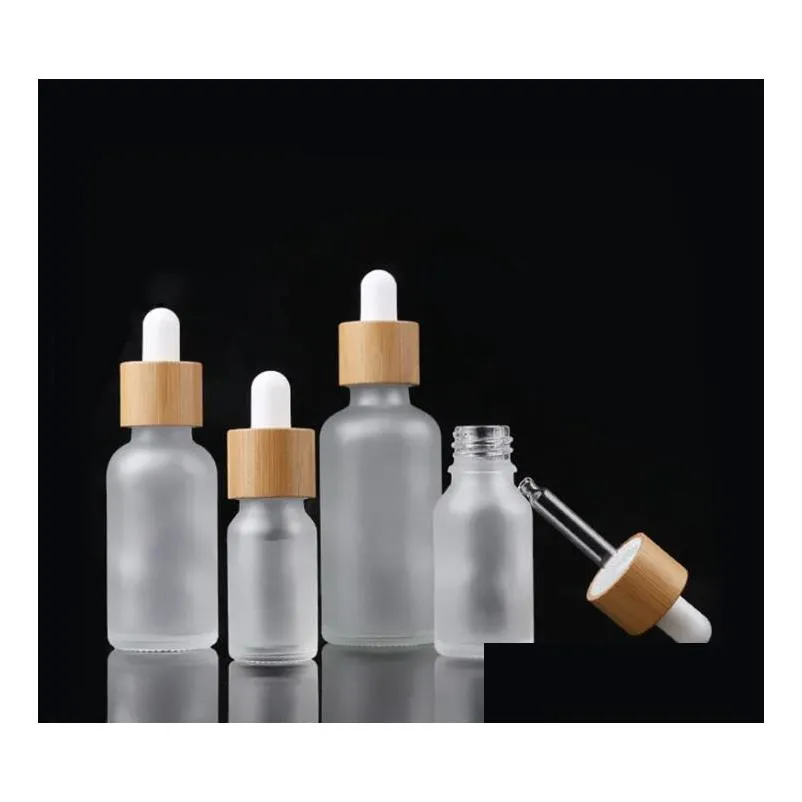 15ml 20ml bamboo cap frosted glass dropper bottle liquid reagent pipette bottles eye aromatherapy essential oils perfumes