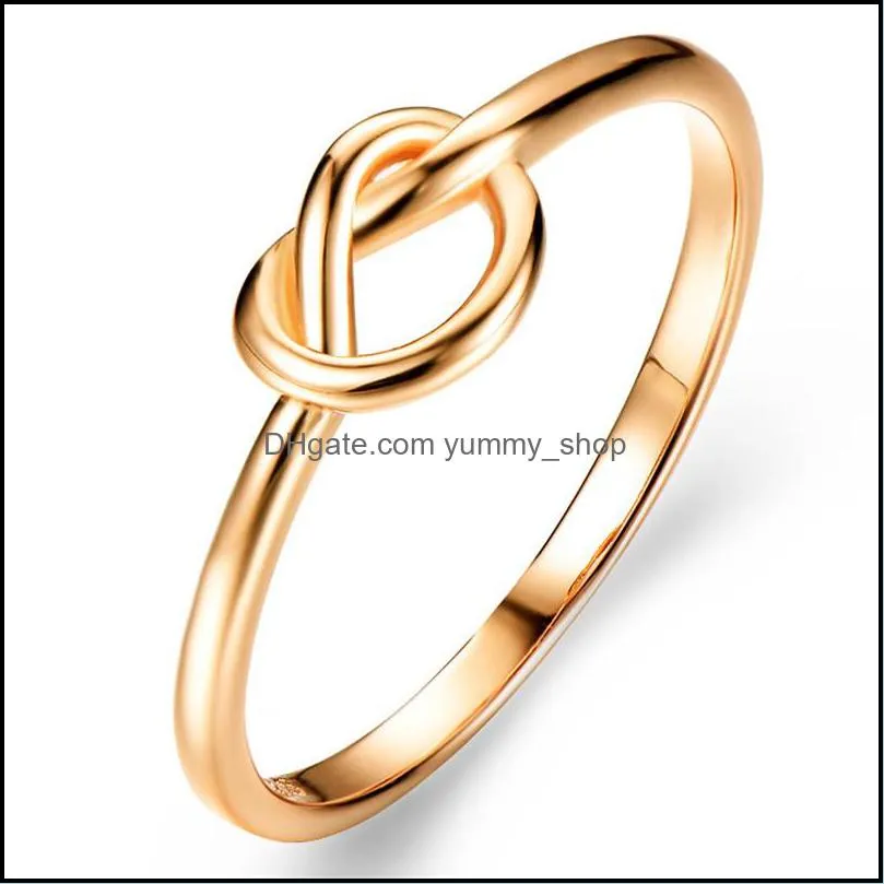 40pcs/lot new arrive geometric finger rings rose gold knot cluster rings for women white k gift hand jewelry ornaments accessories 720