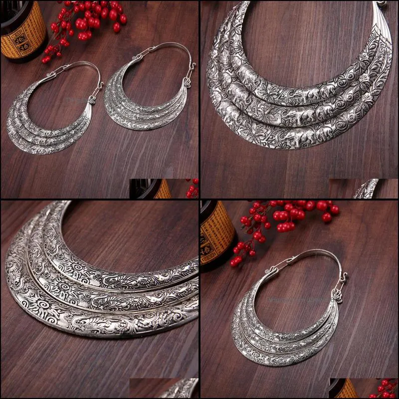 pendant necklaces losodo pendants bohemia tassels miao necklace retro yunnan ethnic exaggeration three layers silver manual