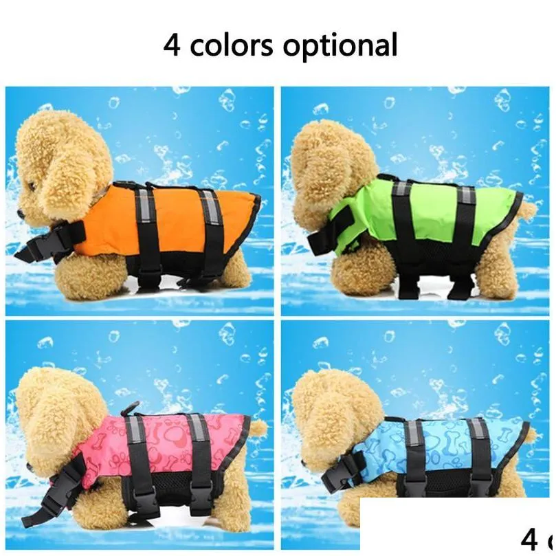 dog apparel 4 color puppy chihuahua rescue swimming wear safety clothes vest suit outdoor pet float doggy life jacket vests 1