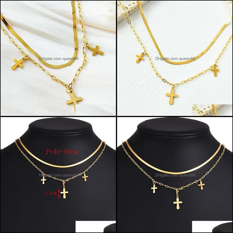 pendant necklaces simple short chain choker statement necklace boho vintage gold color cross for women wedding fashion jewelrypendant