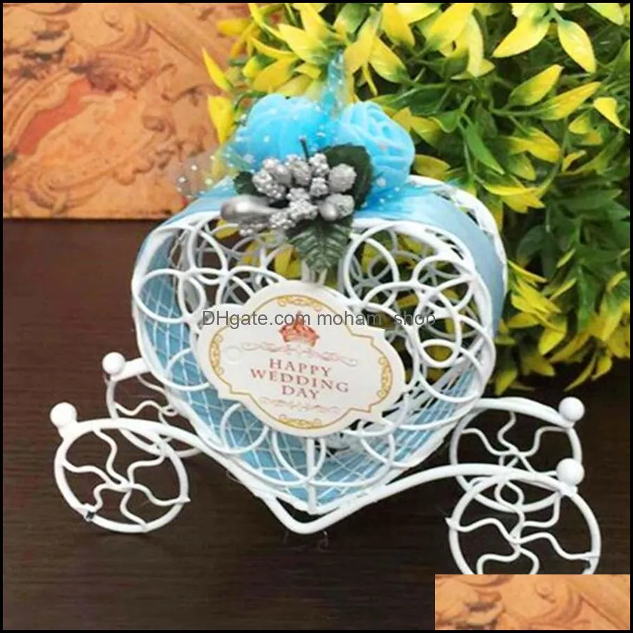 iron romantic pumpkin carriage wedding candy box wedding favor gifts baby shower wedding decoration rrb14384