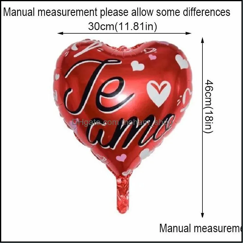 18inch gold silver red heart love balloon decoration pure color foil helium baloon wedding valentines day birthday party supplies