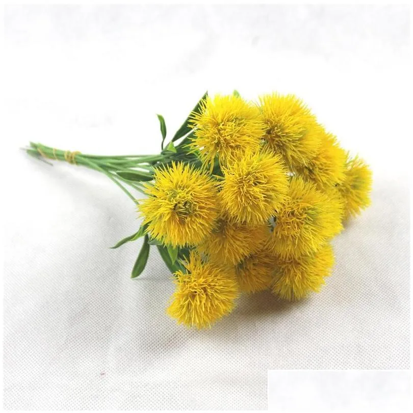 single stem dandelion artificial flowers dandelion plastic flower wedding decorations length about 25cm table centerpieces f0728g02