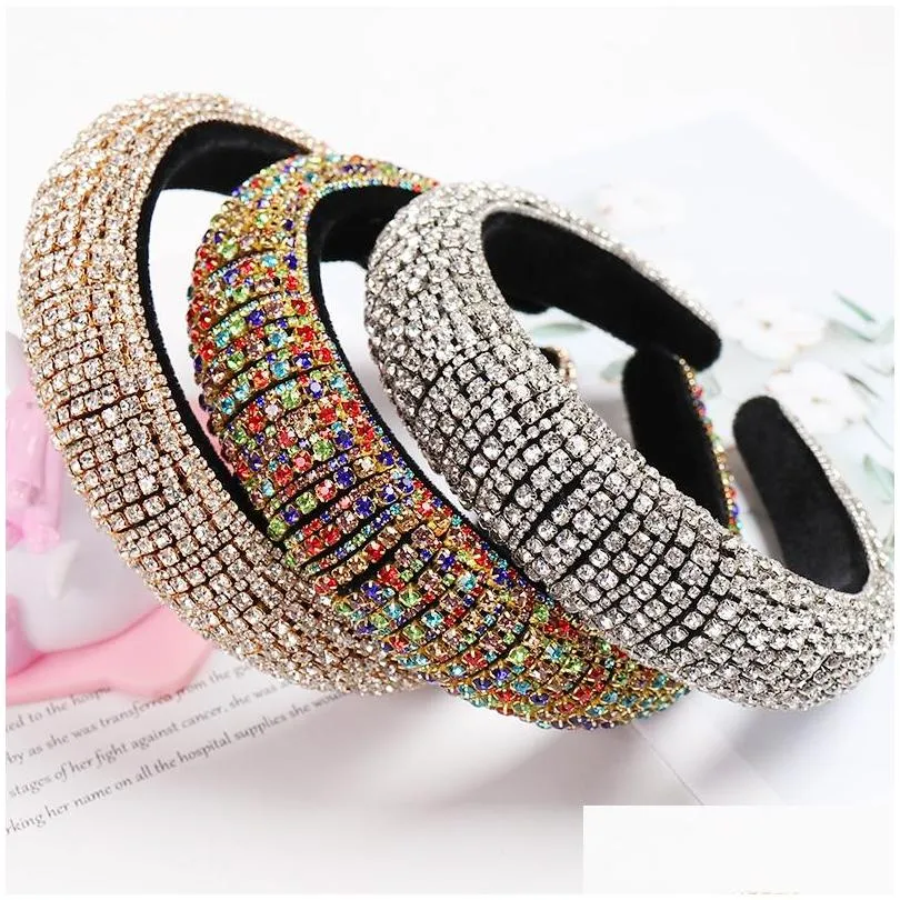  hair bands for women lady shiny padded diamond headband hair hoop fashion hair accessories j1500