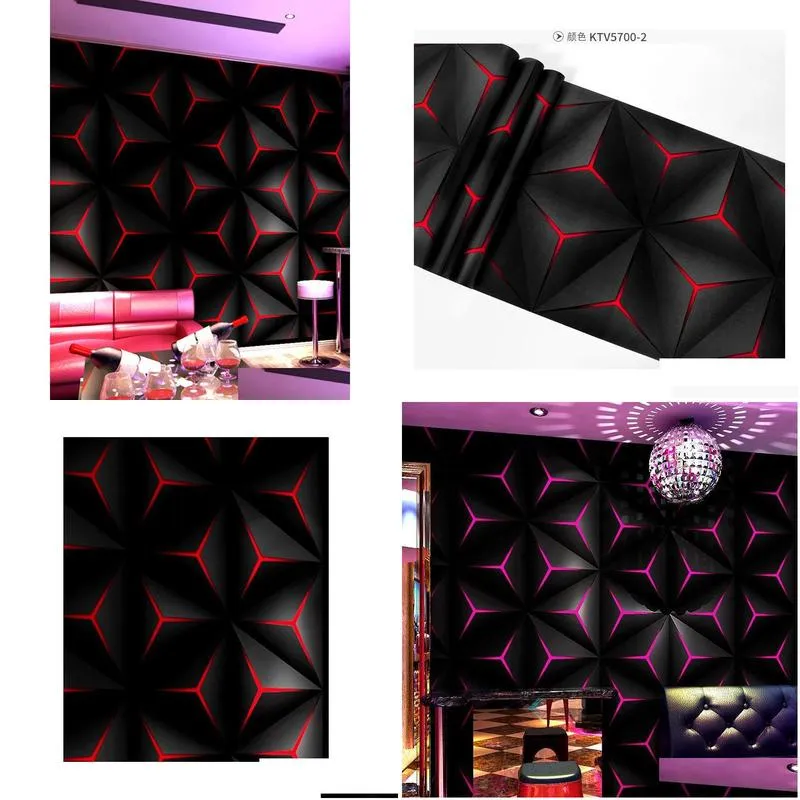 wallpapers ktv wallpaper karaoke flashing wall covering 3d stereo reflective lattice geometric pattern theme box background paper