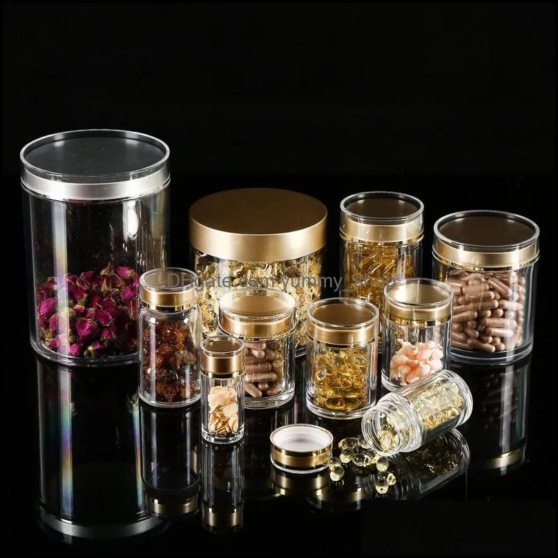 clear arclic plastic jar cosmetic makeup candy capsule jar kitchen storage jars 20 sizes for wholesale