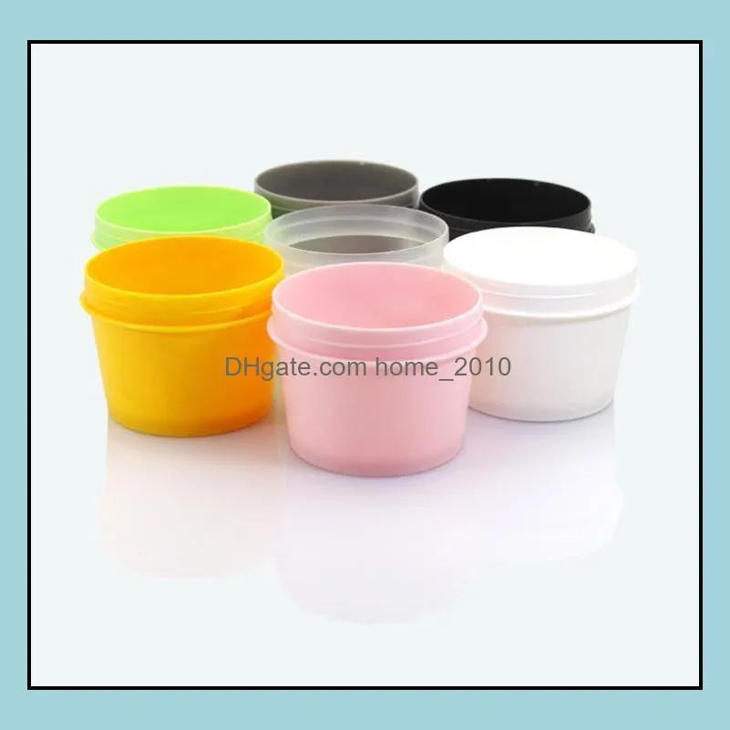 50g candy color plastic cosmetic mask cream jars with plastic liner cosmetic cream pot containe makeup eye shadow nail powder sn597