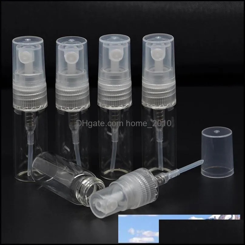 2ml mini portable spray bottle empty perfume glass bottles refillable perfume atomizer for travel 500pcs lot dhs 