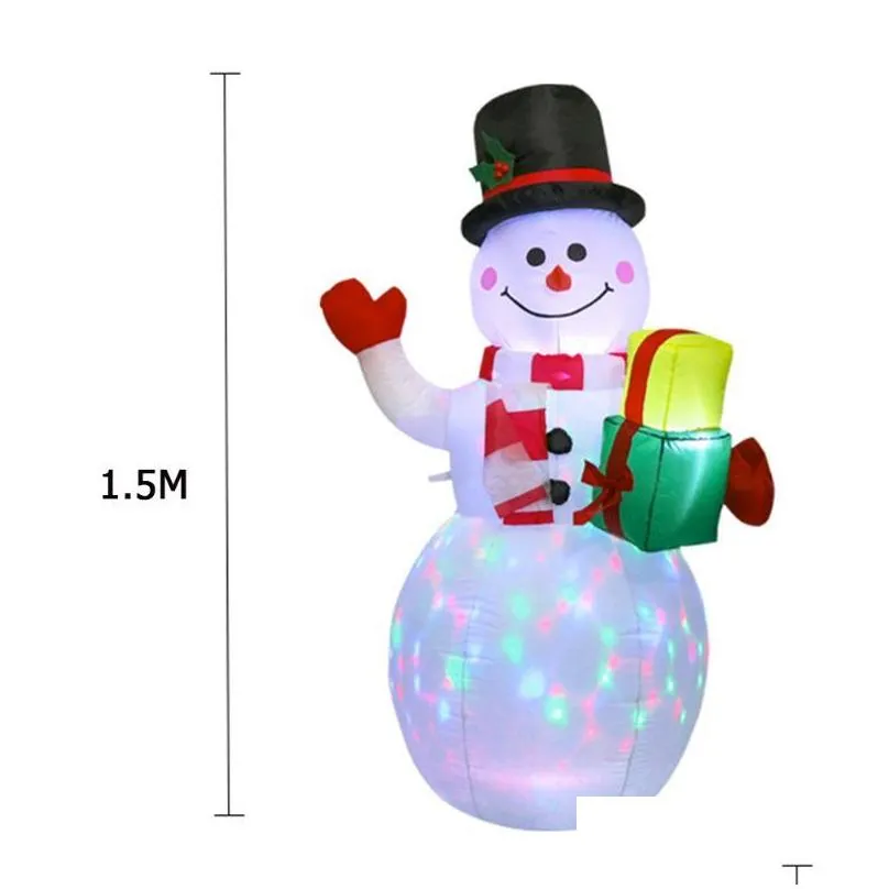 party decoration 1.5m inflatable snowman glowing merry christmas outdoor led light up  year 2022