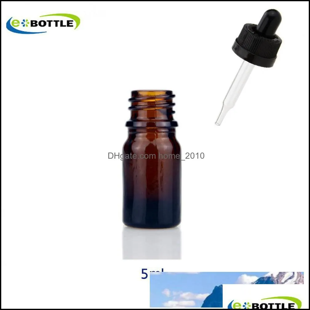 longterm supply 5ml bule glass bottles with childproof cap and tip dropper e liquid bottles dropper glass essential oil bottles