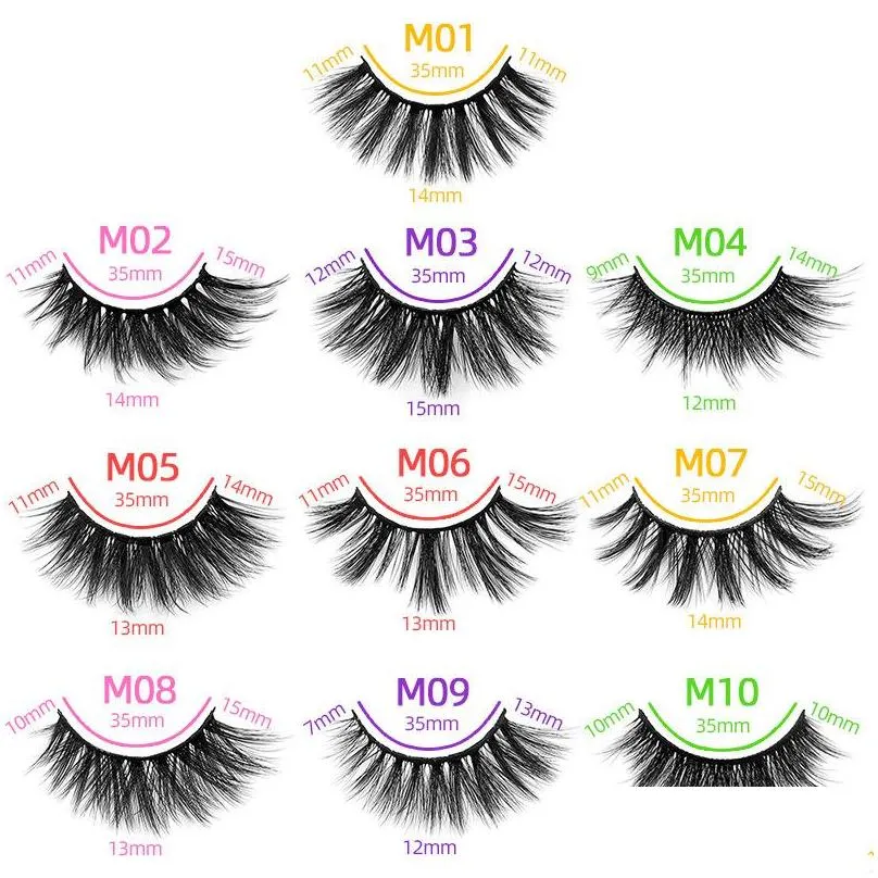 make up eyelash lash eyelashes lashes 100 pairs a lot color bottom card 3d mink natural long faux cils m1m10 styles 10 pair of each style