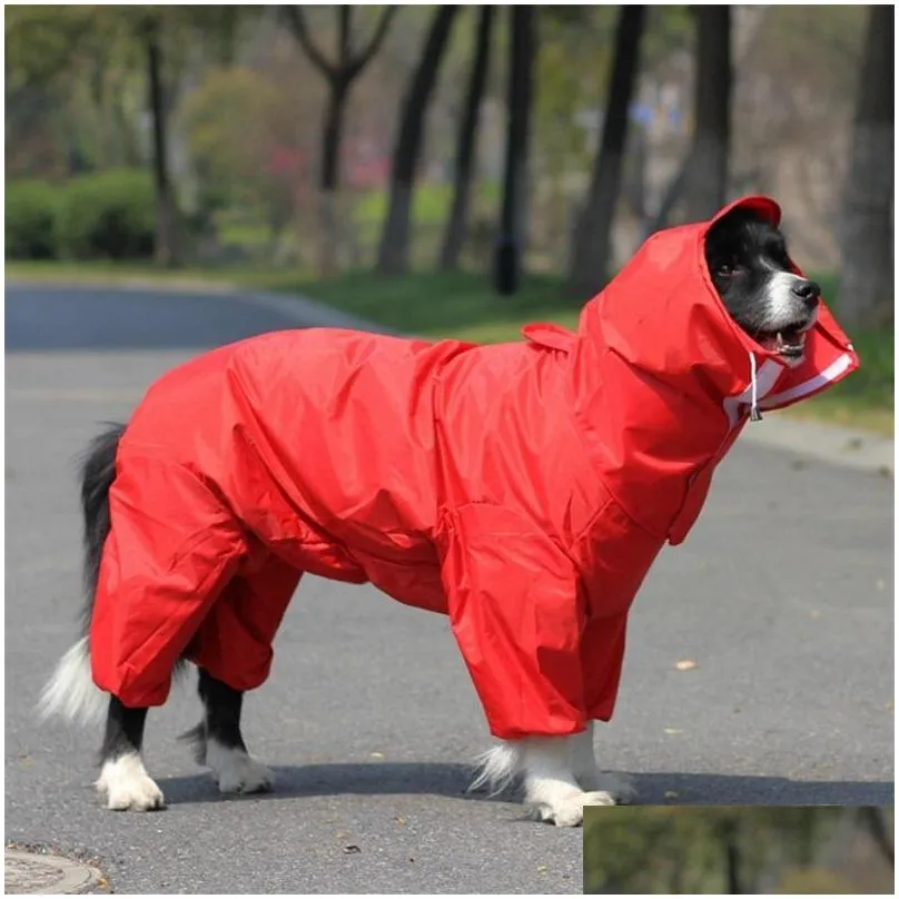 dog apparel large raincoat clothes waterproof rain jumpsuit for big medium small dogs golden retriever outdoor pet clothing coat