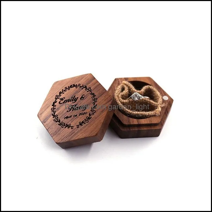 black walnut wood ring boxes valentines day gift wrap diy blank carving jewelry box creative necklace earrings storage box
