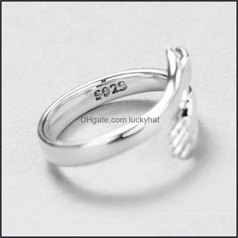 love embrace silver color ring fashion lady open ring jewelry gifts for lovers