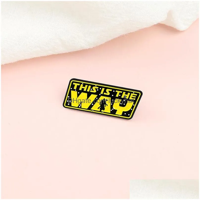 this is the way brooches cartoon creative personality letter enamel pins paint brooch for girls denim jacket shirt badge jewelry gift friend bag