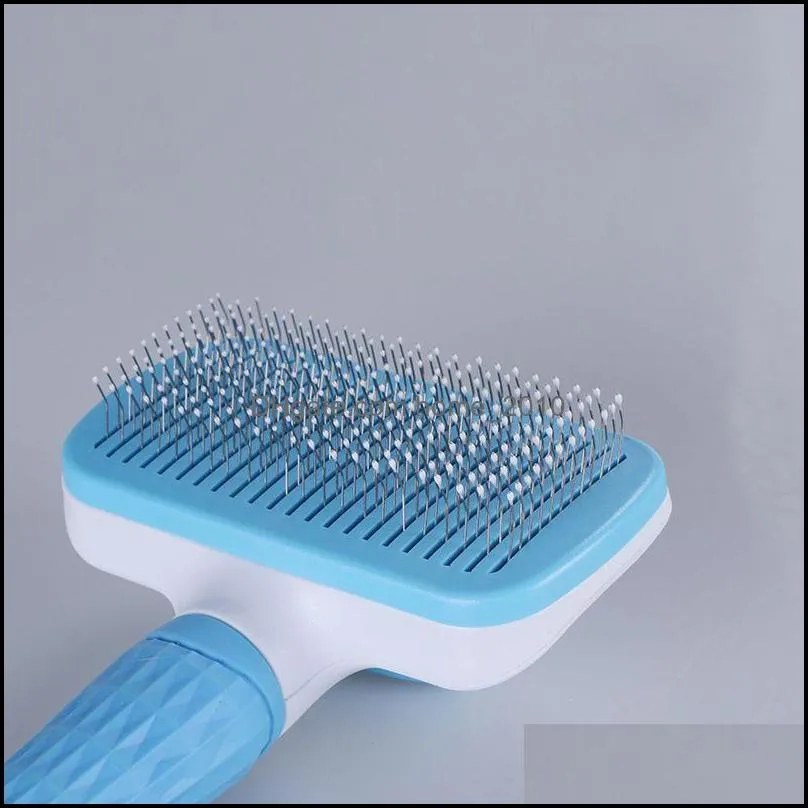 hair removal comb dog grooming brush stainless steel cats combs automatic nonslip brushs for cats cleaning supplies