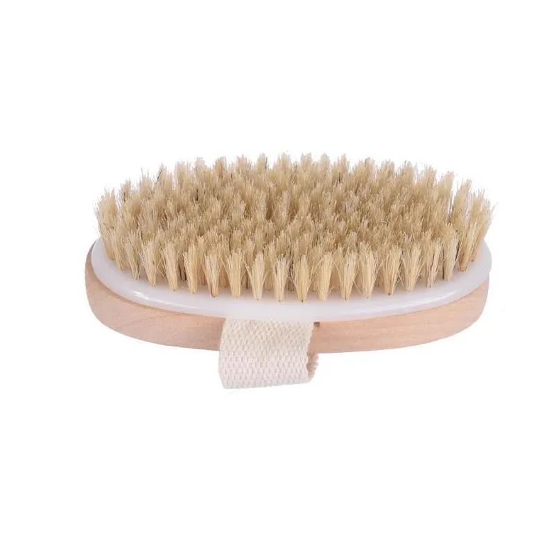 dry skin body soft natural bristle spa the brush wooden bath shower bristle brush spa body brush without handle sn3462