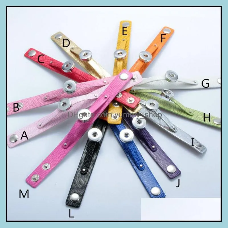 hot wholesale newest design ginger snap bracelet snap buttons leather bracelets for women fit 18mm rivca snaps jewelry