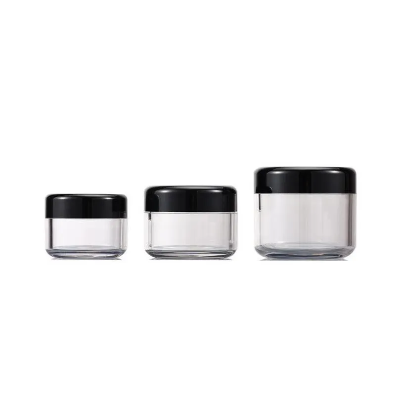 plastic cosmetic cream test jar mini sample bottle 3g 5g 10g 15g 20g with colorful cap clear cosmetics lotion container sn6564