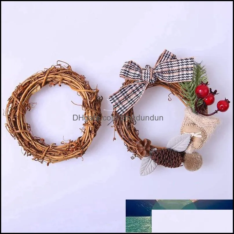 pieces wreaths vine branch wreath christmas rattan garland decoration 3.14 inch 5.9 inches decorative flowers