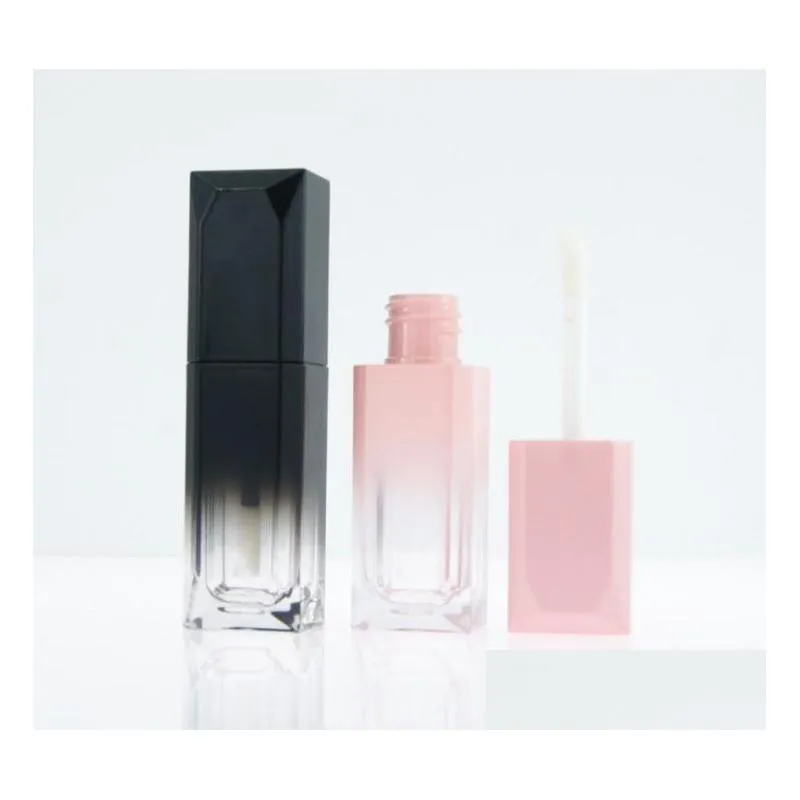 5ml gradient color lipgloss plastic box containers empty clear lipgloss tube eyeliner eyelash container mini lip gloss split bottle