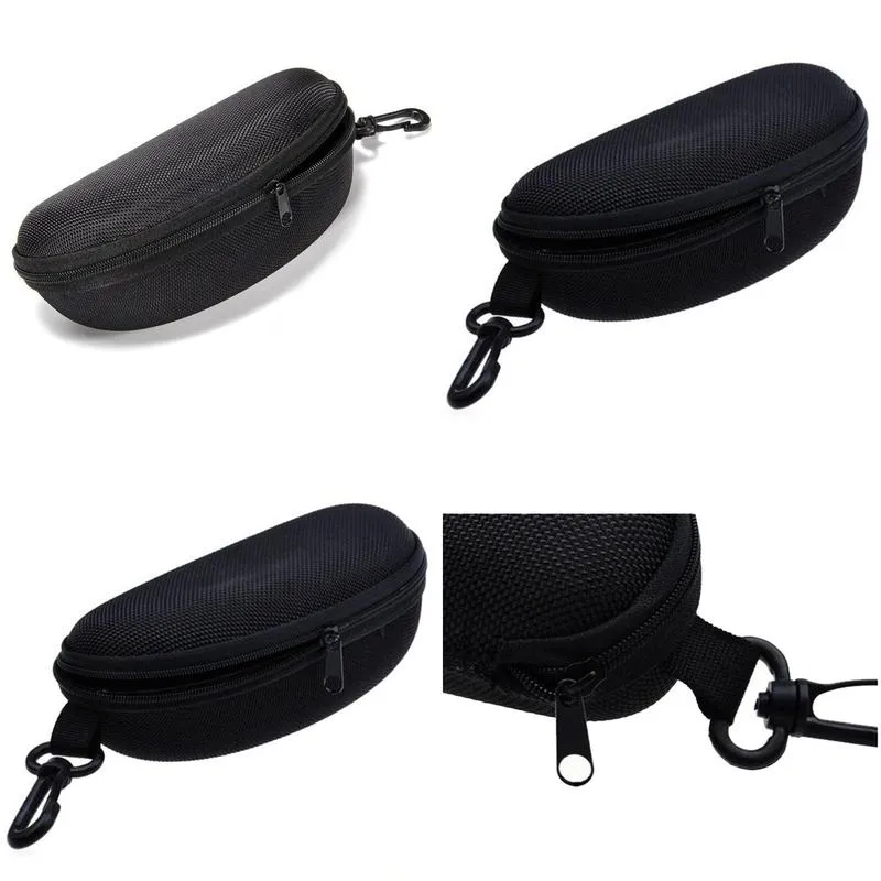 sunglass protection box eyewear cases oxford cloth black color zipped glasses case optional cloth