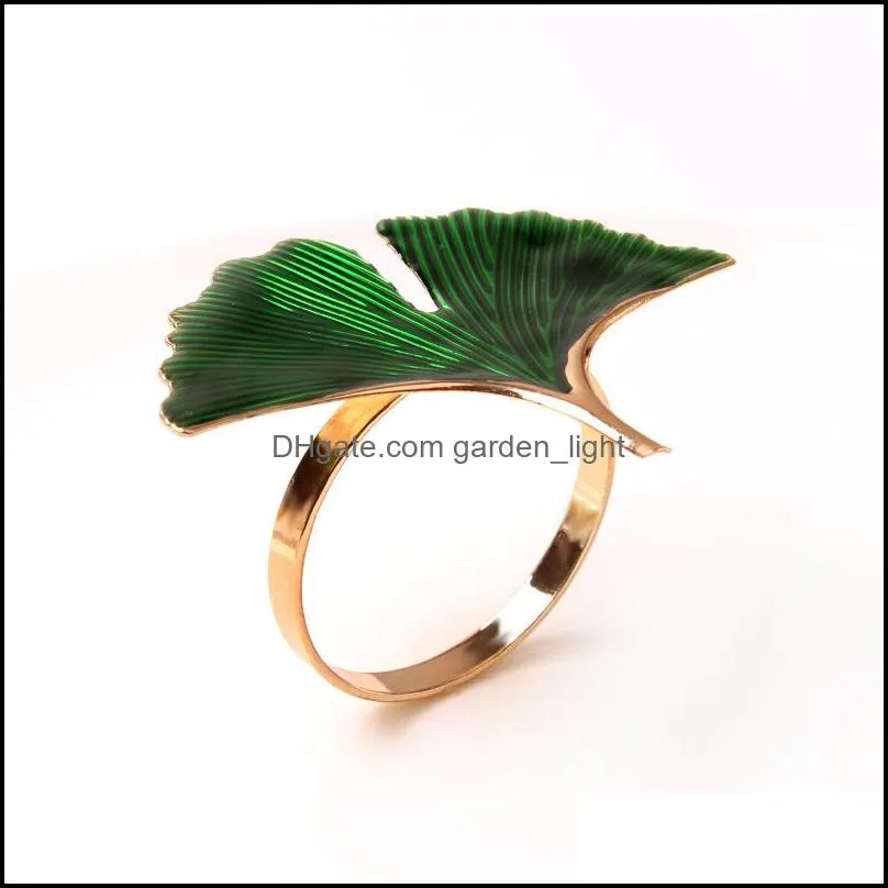 emerald green napkin ring leaf napkin holder